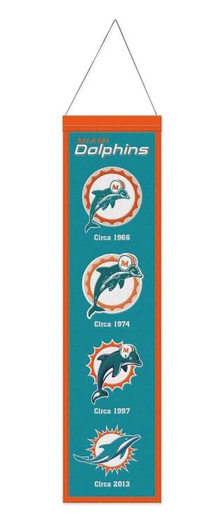 Winning Streak Sports Banners One Size / Aqua Miami Dolphins WinCraft 8'' x 32'' Evolution Banner