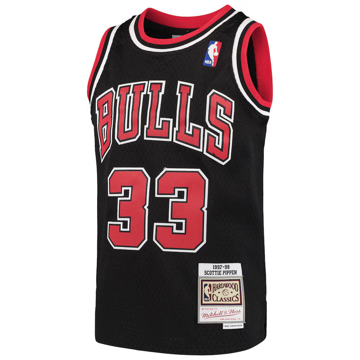 Outerstuff Youth Jersey NBA Youth Scottie Pippen Chicago Bulls 1997 Mitchell & Ness Black NBA Throwback Jersey - Unisex