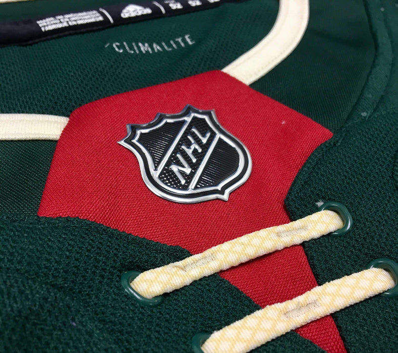 Adidas Authentic Minnesota Wild Home Green Mens Jersey Size 50