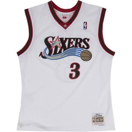 Allen Iverson Jersey | Philadelphia 76ers Mitchell & Ness NBA White ...