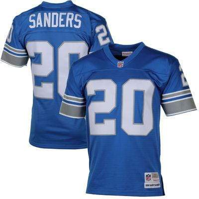 Mens Detroit Lions Barry Sanders Mitchell & Ness Light Blue Authentic Throwback  Jersey