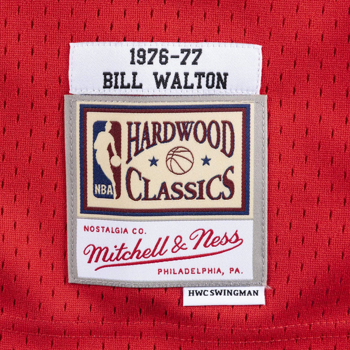 Bill Walton Portland Trail Blazers Mitchell & Ness 1976/77 Hardwood  Classics Fadeaway Swingman Player Jersey - Red/Black