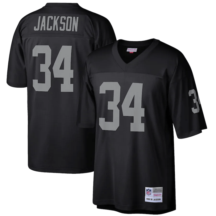 Bo Jackson Los Angeles Raiders Mitchell Ness NFL 1988 Black Throwback Jersey Men s
