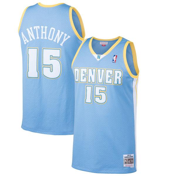 Mitchell & Ness Denver Nuggets #15 Carmelo Anthony royal Swingman