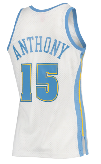 Mitchell & Ness Adult Jersey Carmelo Anthony Denver Nuggets Mitchell & Ness 2006-07 White Throwback Swingman Jersey