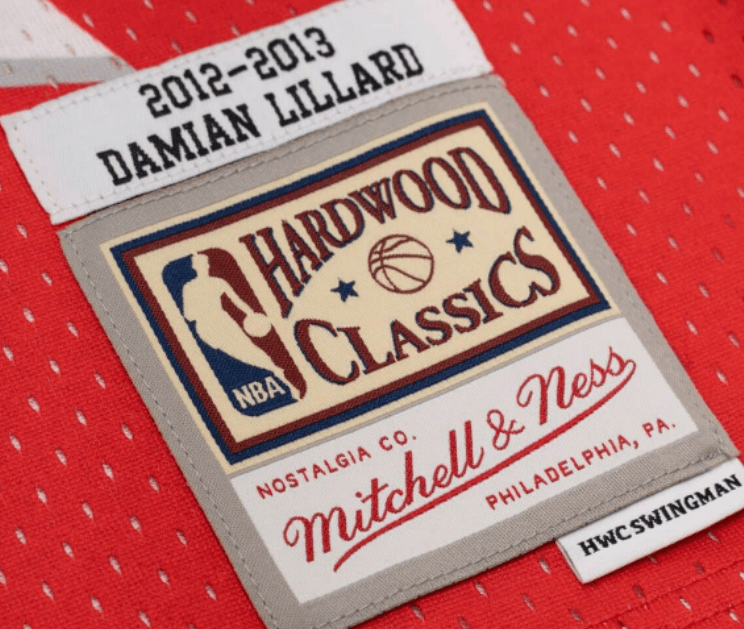 Shop Mitchell & Ness Portland Trail Blazers Damian Lillard Swingman Jersey  SMJY3457PTB12DLI-RED red