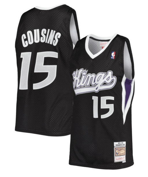 Demarcus Cousins Sacramento Kings Jersey Mitchell Ness 2011 12 Black Throwback Swingman Jersey