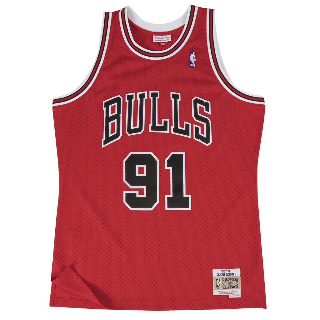 Dennis Rodman Jersey | Chicago Bulls Mitchell & Ness NBA Red Throwback ...