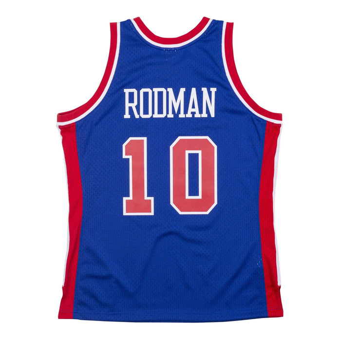  Mitchell and Ness Rodman Royal Pistons #10 Swingman Jersey  Royal M : Sports & Outdoors