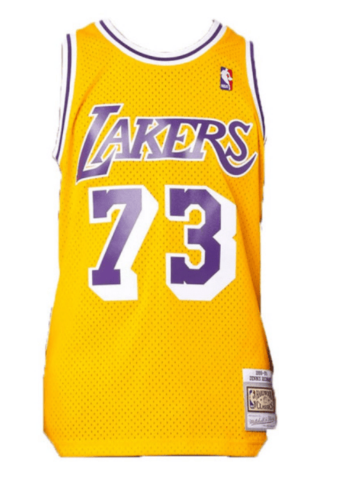 Dennis Rodman Los Angeles Lakers Jersey  1998-99 Mitchell & Ness Gold  Throwback Swingman Jersey