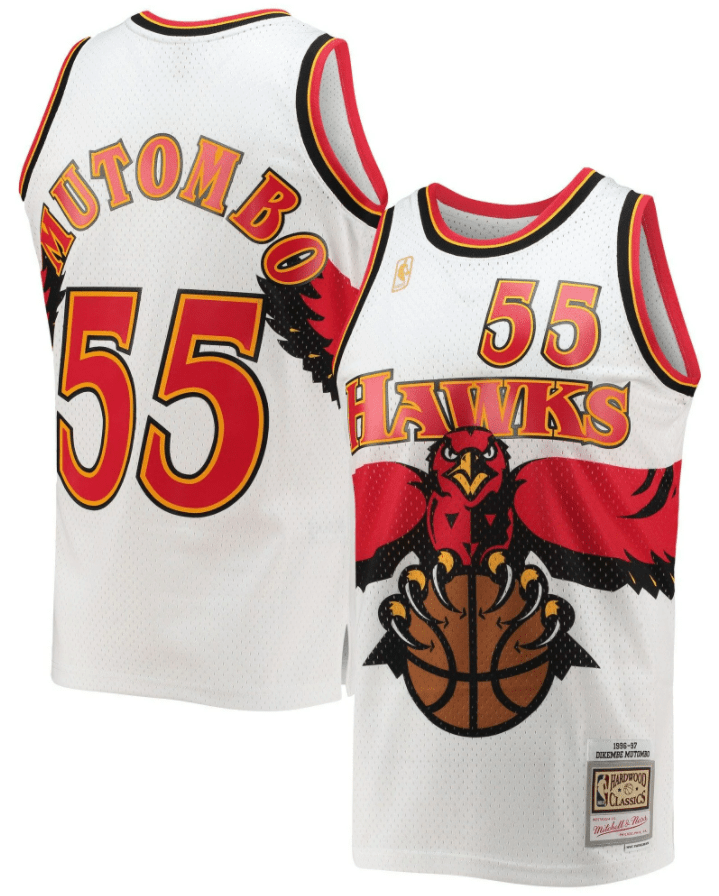 Mens Mitchell & Ness NBA Jersey Atlanta Hawks 96 Dikembe Mutombo XL B18
