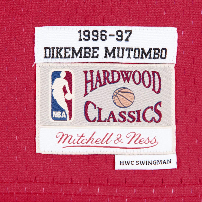 Men's Mitchell & Ness Dikembe Mutombo Black Philadelphia 76ers Hardwood  Classics Swingman Jersey