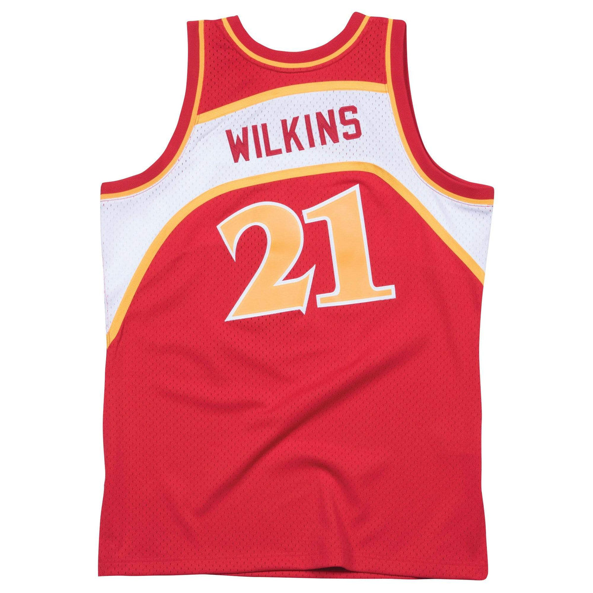 Mitchell & Ness Dominique Wilkins Name & Number Mesh Crewneck Atlanta Hawks Mens Apparel XS / BA84WW-AHA-W-CCN / White