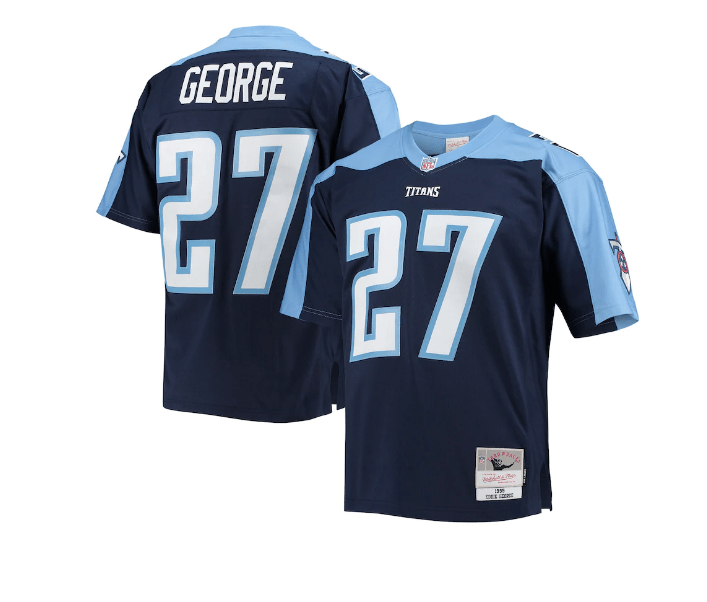 Eddie George Tennessee Titans Autographed Throwback Mitchell