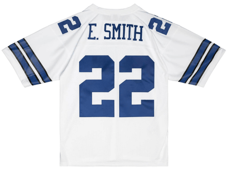 22 EMMITT SMITH Dallas Cowboys NFL RB White Mint Throwback Jersey