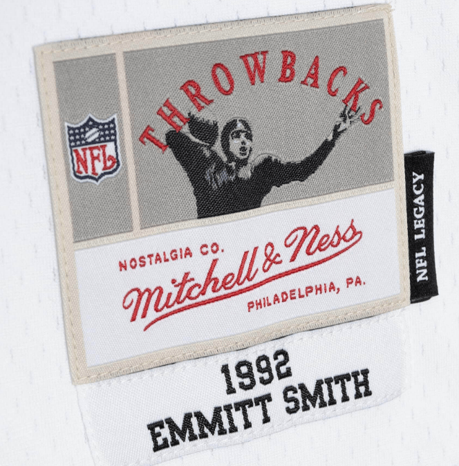 Mitchell & Ness Adult Jersey Emmitt Smith Dallas Cowboys Mitchell & Ness NFL 1992 White Throwback Jersey