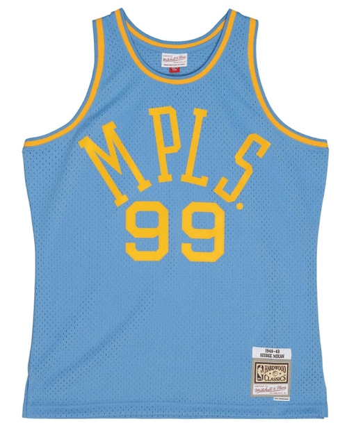 George Mikan Minneapolis Lakers Mitchell & Ness Blue Throwback Swingman Jersey