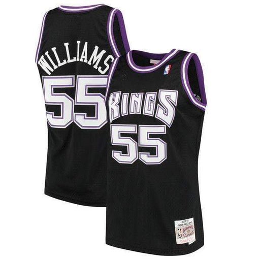 Men's Mitchell & Ness Jason Williams Cream Sacramento Kings Chainstitch Swingman Jersey Size: Large