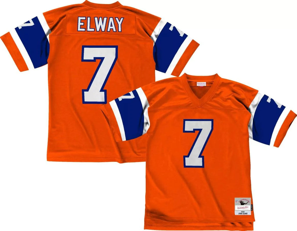 Vintage John Elway Denver Broncos NFL Orange Jersey Champion Size 48