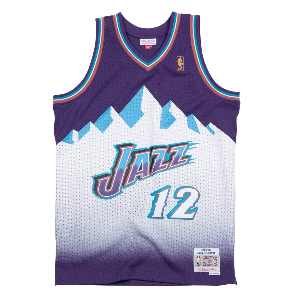 John Stockton Jersey  Utah Jazz Mitchell & Ness Throwback - Purple