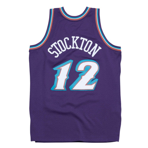 Mitchell & Ness Adult Jersey John Stockton Utah Jazz Mitchell & Ness NBA Purple Throwback Swingman Jersey