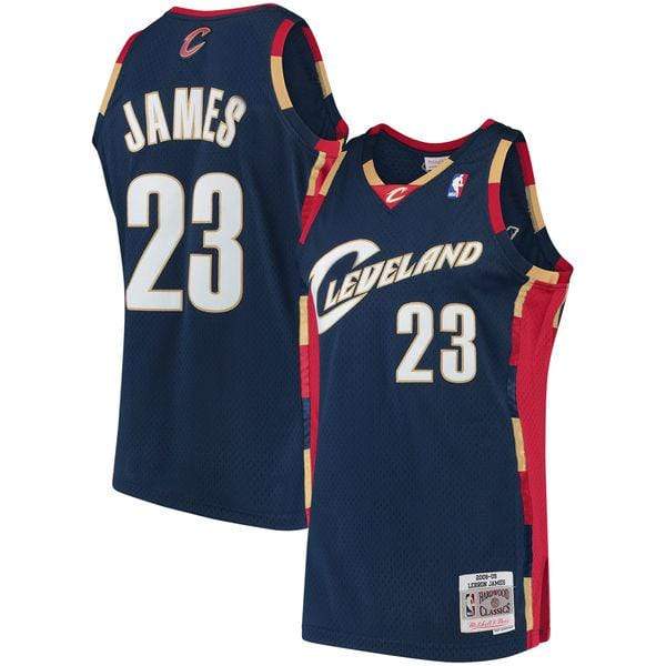 Mitchell & Ness Adult Jersey LeBron James Cleveland Cavaliers Mitchell & Ness Navy Blue Throwback Swingman Jersey