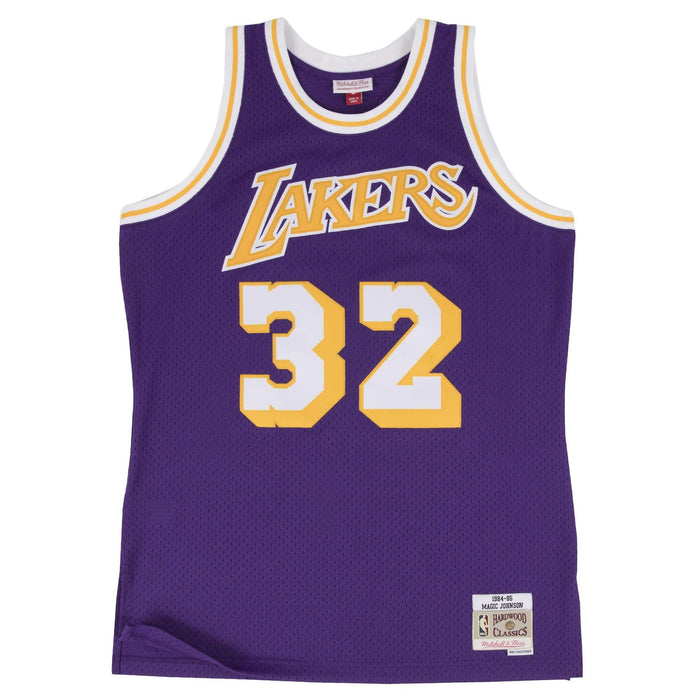 Magic Johnson Los Angeles Lakers Mitchell & Ness NBA Purple Throwback Swingman Jersey