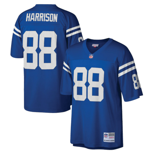 Mitchell & Ness Adult Jersey Marvin Harrison Indianapolis Colts Mitchell & Ness Blue Throwback Jersey