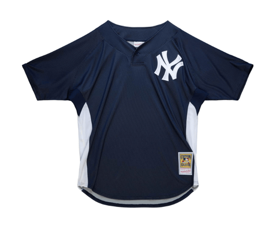 Men's Majestic Navy/White New York Yankees Authentic Collection On-Field  3/4-Sleeve Batting Practice Jersey