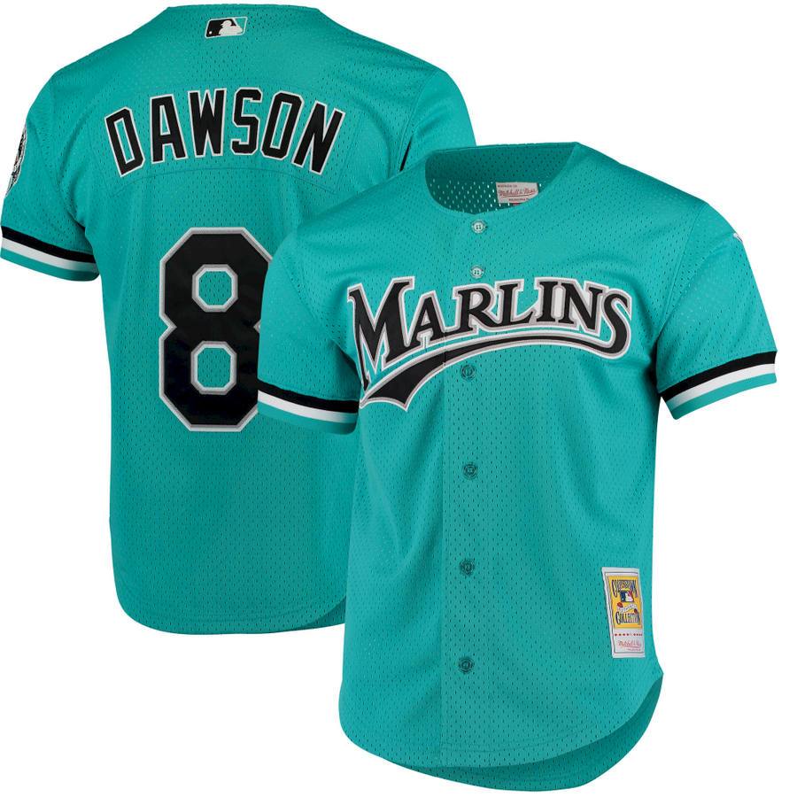 Andre Dawson Florida Marlins Mitchell & Ness Teal Cooperstown Mesh Batting  Practice Jersey