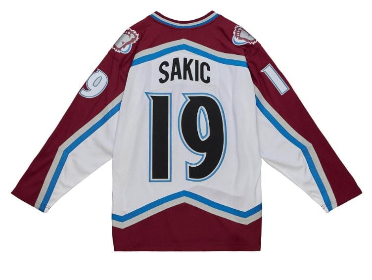 JOE SAKIC Signed Colorado Avalanche CCM White Jersey - HOF 12 Inscription -  NHL Auctions