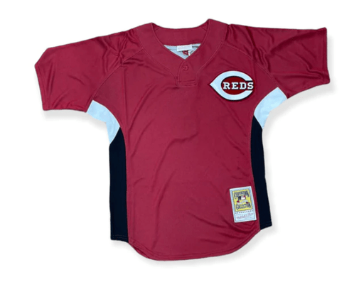Ken Griffey Jr. Cincinnati Reds Mitchell & Ness Cooperstown Collection Mesh  Batting Practice Button-Up Jersey - Red