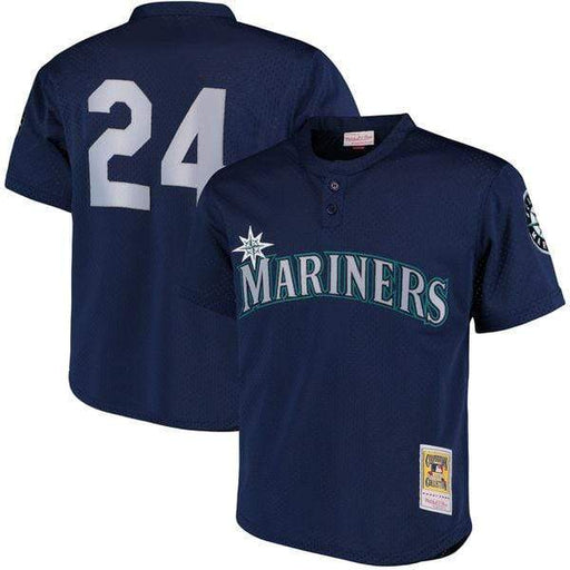 Men's Nike Ken Griffey Jr Seattle Mariners Cooperstown Collection White and Navy  Jersey