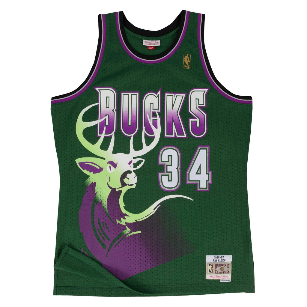 Ray Allen Jersey | Milwaukee Bucks Mitchell & Ness NBA Green Throwback ...