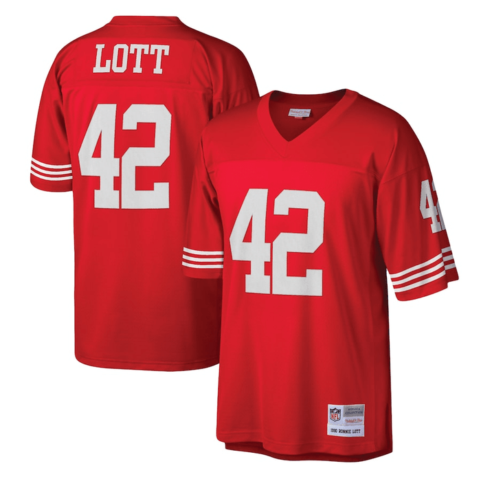Men's Mitchell & Ness Ronnie Lott Scarlet San Francisco 49ers Legacy Replica Jersey