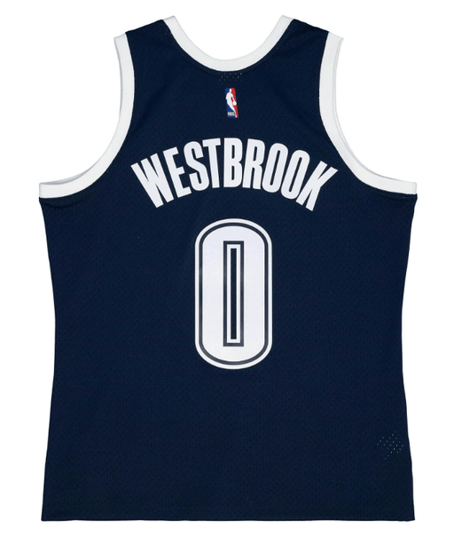 Russell Westbrook Oklahoma City Thunder Mitchell Ness Navy Throwback Swingman Jersey