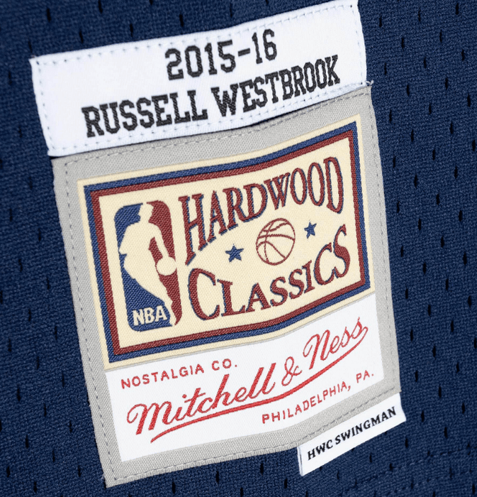 Mitchell & Ness Adult Jersey Russell Westbrook Oklahoma City Thunder Mitchell & Ness Navy Throwback Swingman Jersey