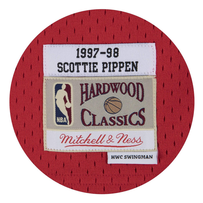 Scottie Pippen JERSEY CHICAGO BULLS MENS MITCHEL & NESS GREY/RED PINSTRIPE