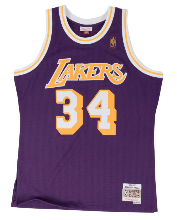 Shaquille O'Neal Los Angeles Lakers 1996 Purple Jersey Mitchell & Ness ...