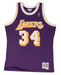 Mitchell & Ness Adult Jersey Shaquille O'Neal Los Angeles Lakers 1996 Mitchell & Ness Purple Throwback Swingman Jersey