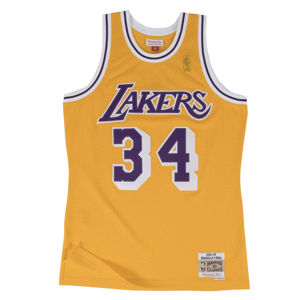 Shaquille O'Neal Los Angeles Lakers 1996 Mitchell & Ness Gold Throwback  Swingman Jersey