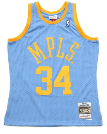 Shaquille O'Neal Minneapolis Lakers 2001-02 Mitchell & Ness Blue Throwback Swingman Jersey