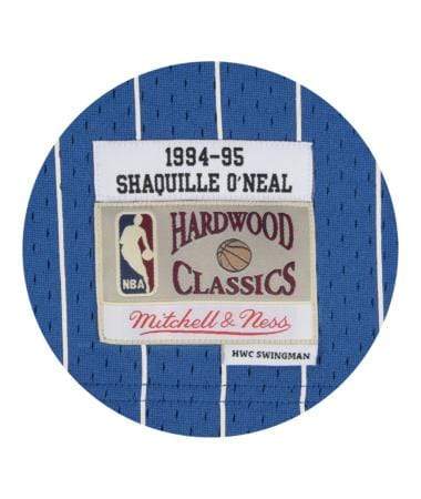 Men's Mitchell & Ness Blue Orlando Magic Hardwood Classics Logo Swingman  Shorts 