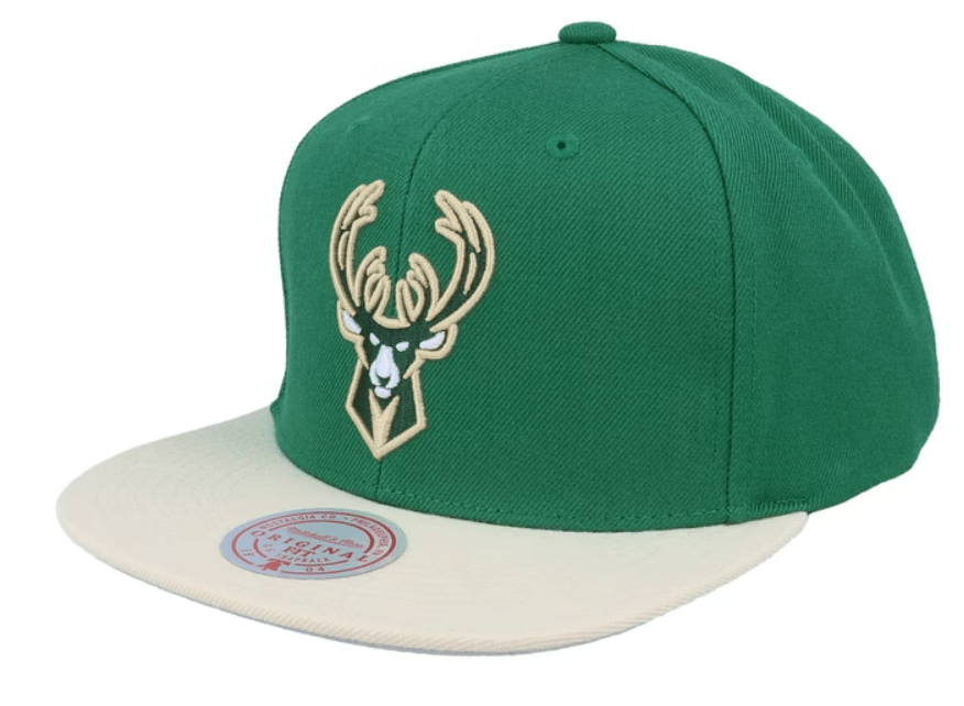 Mitchell & Ness Milwaukee Bucks Green Team Ground Snapback Hat