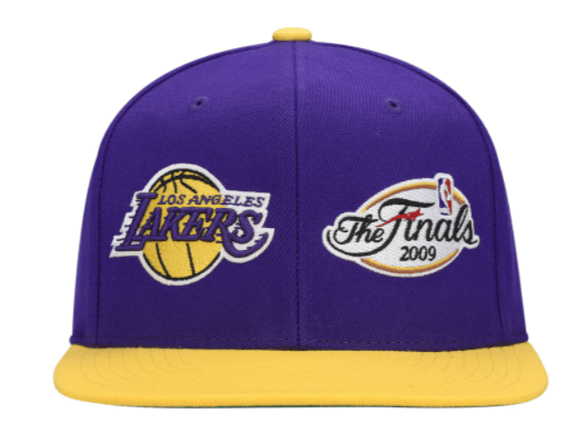 Men's Mitchell & Ness x Lids Purple Los Angeles Lakers 2009 NBA Finals Dual Whammy Snapback Hat