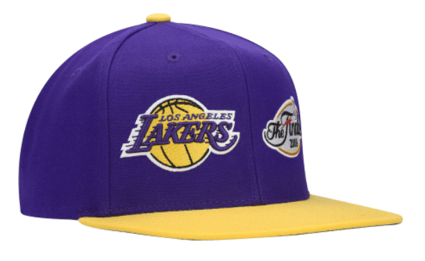 Mitchell & Ness Hats OSFM / Purple Men's Los Angeles Lakers Mitchell & Ness 2008 NBA Finals Green Dual Whammy Snapback Hat