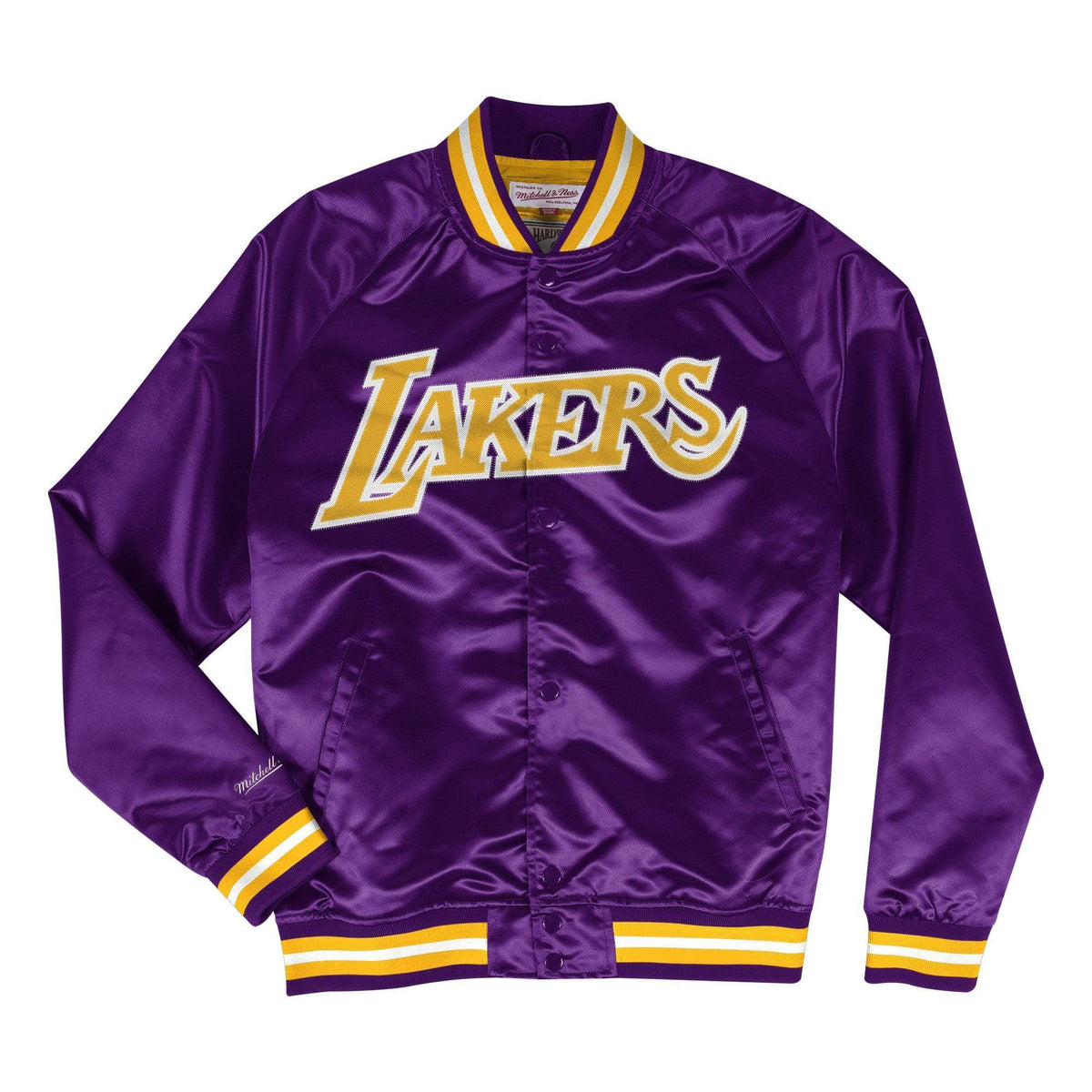 Satin Purple/White Los Angeles Lakers Hardwood Classics Jacket