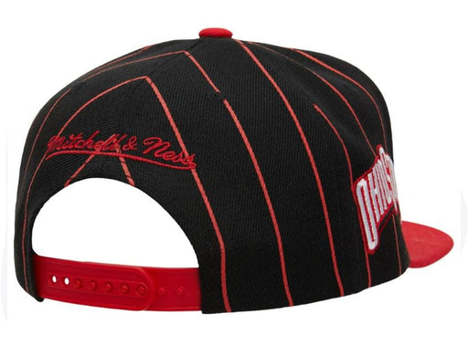Ohio State Buckeyes Mitchell & Ness Black Team Pinstripe Adjustable Snapback Hat