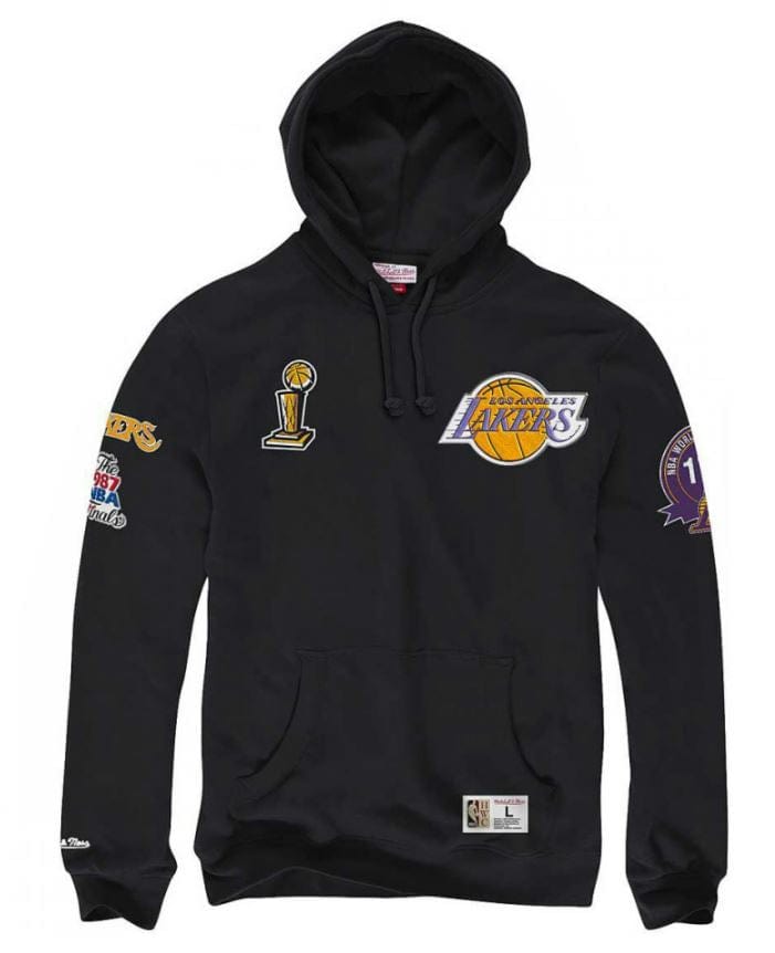 Los Angeles Lakers Hoodie | Mitchell u0026 Ness Black Champ City Hooded  Sweatshirt
