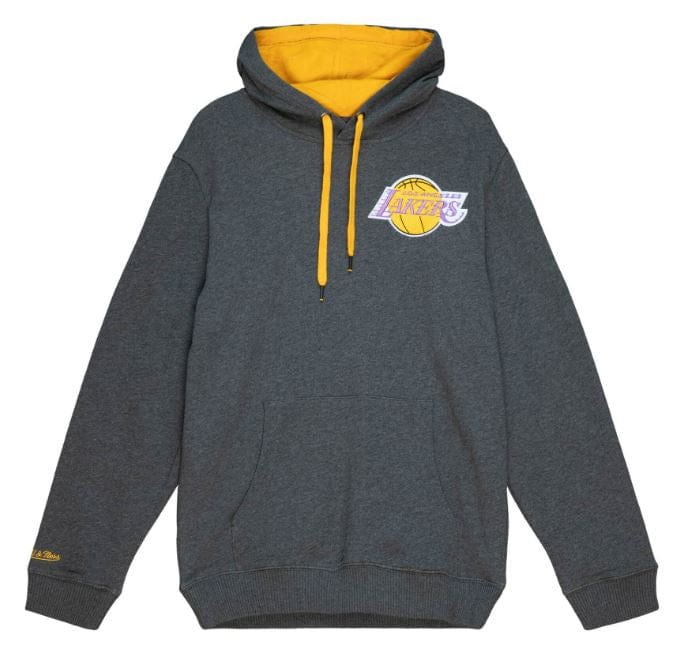 Mitchell & Ness Sweatshirts Los Angeles Lakers Mitchell & Ness Gray Retro Classic NBA Hooded Sweatshirt
